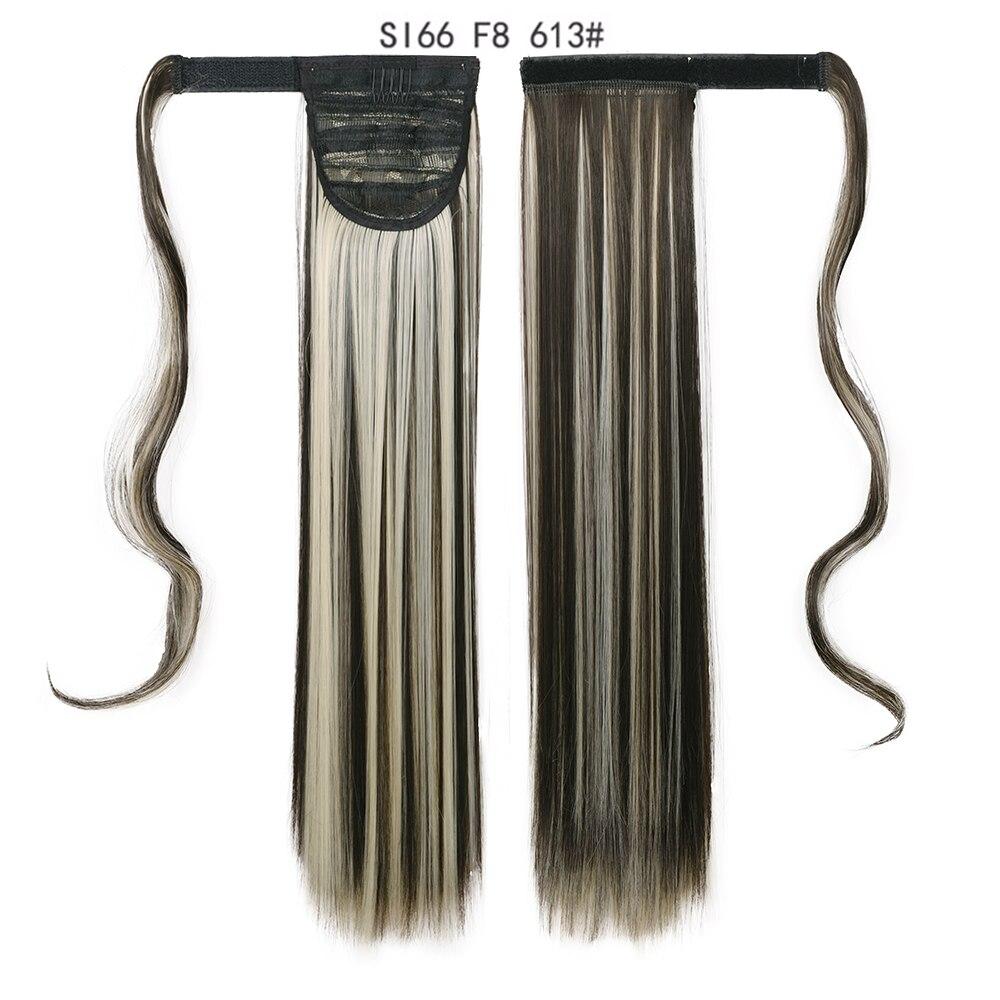 LISI HAIR Dlouhé rovné zavinování kolem klipsy do culíku Prodlužování vlasů tepelně odolné syntetické umělé vlasy s pony ocasem