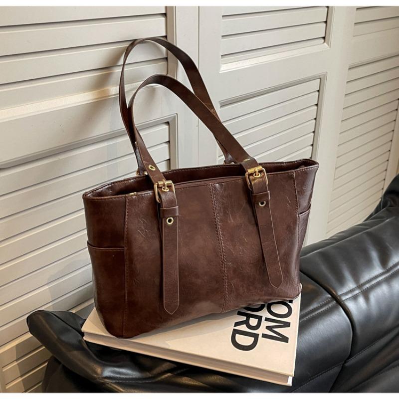 

Новая трендовая осенне-зимняя наплечная сумка женская премиальная сумка-тоут для通勤 кофейный