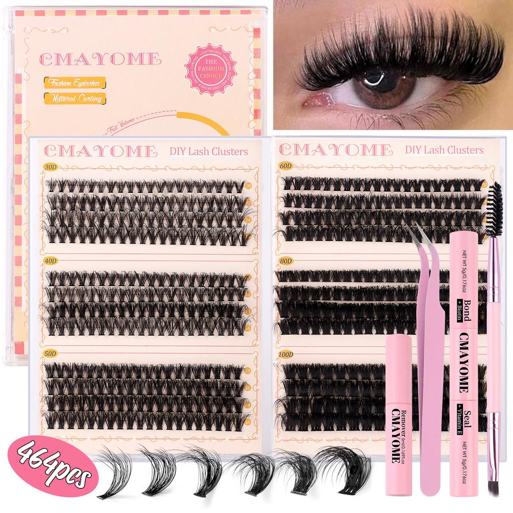 384 Tufts False Eyelashes Set 10-16Mmdiy Segmented D Song Thick Single Tufts Eyelashes