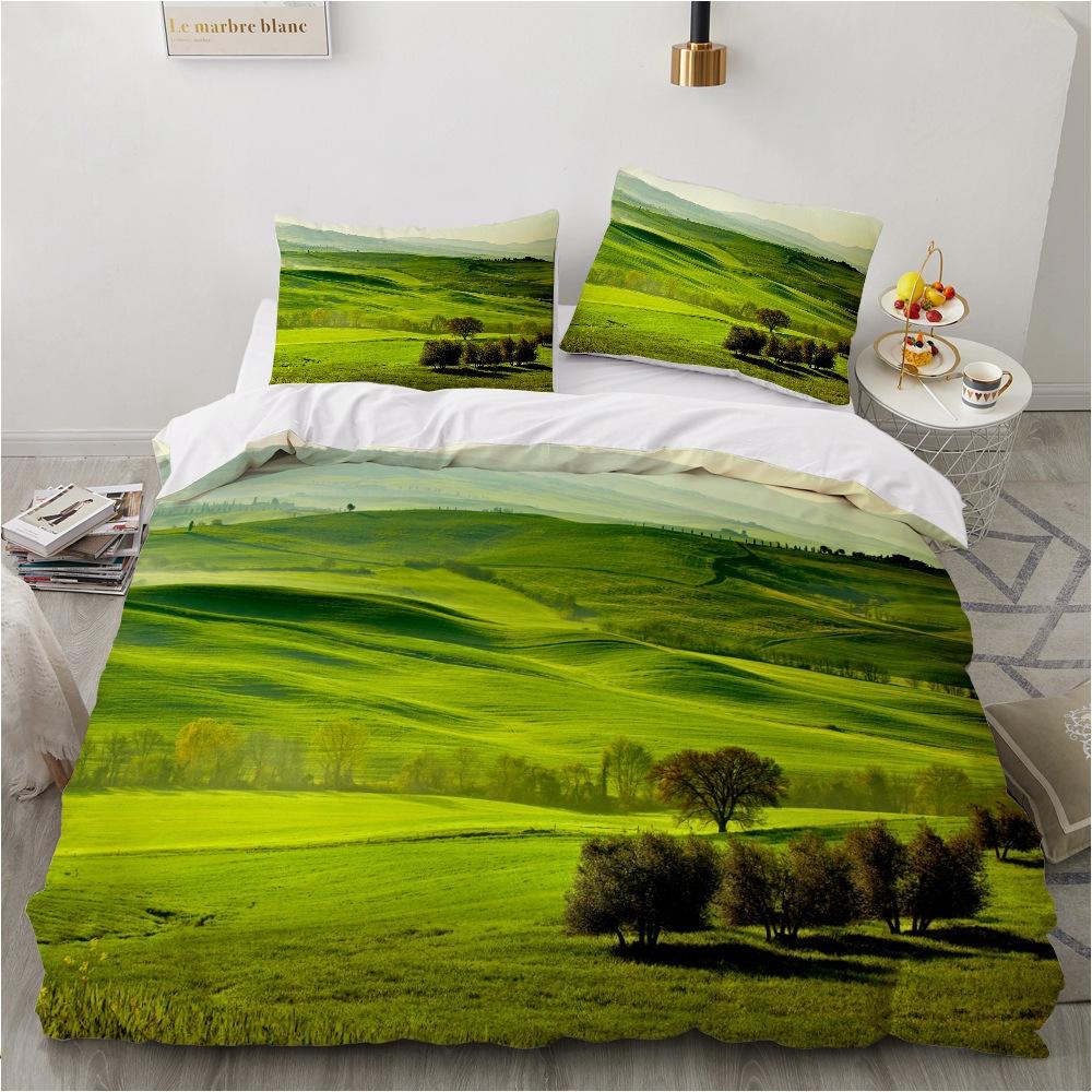 Lightweight 3D Natural Scenery Bedding Set with Landscape Printing Down Duvet Cover AU180 * 210 Full Size Bed Cover Luxury Single/Double Quilt Cover