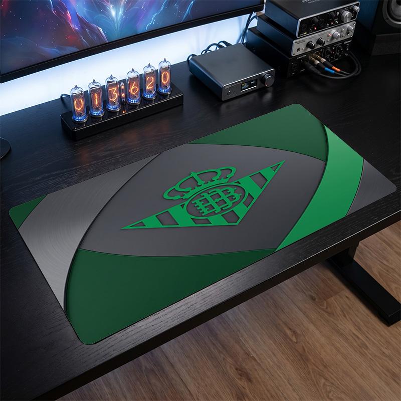 Real Betis Football Print Large Mouse Pad, Anti-Slip Extended Gaming Desk Mat for Office Home