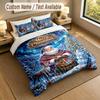 Christmas Theme Personalized 3Pcs Bedding Set Custom Text & Name 1 Sheet 2 Pillowcases Household Bedding 1pc