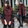 New Women's Cotton Vest Autumn Winter Cotton-padded Coat Parkas Korean Version Fashion Slim Hooded Cotton Vest Clip
