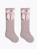 Baby Knee High Socks Breathable Mesh Pattern Thin Soft Fabric Bow Knot Design Princess Style Toddler Socks for Infant Girls