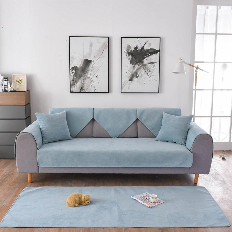 Solid Color Waterproof Sofas Angle Cover Home Living Room Thicke Pet Urine Barrier Pad Furniture Protection Non-Slip Sofa Towels