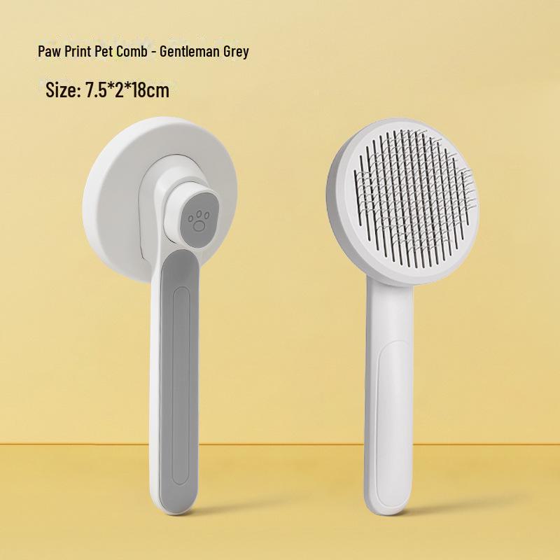 

Автоматическая расческа для ухода за собаками и кошками: Инструмент для самоочистки, массажа и распутывания волос Cat Paw Hair Removal Brush серый/белый