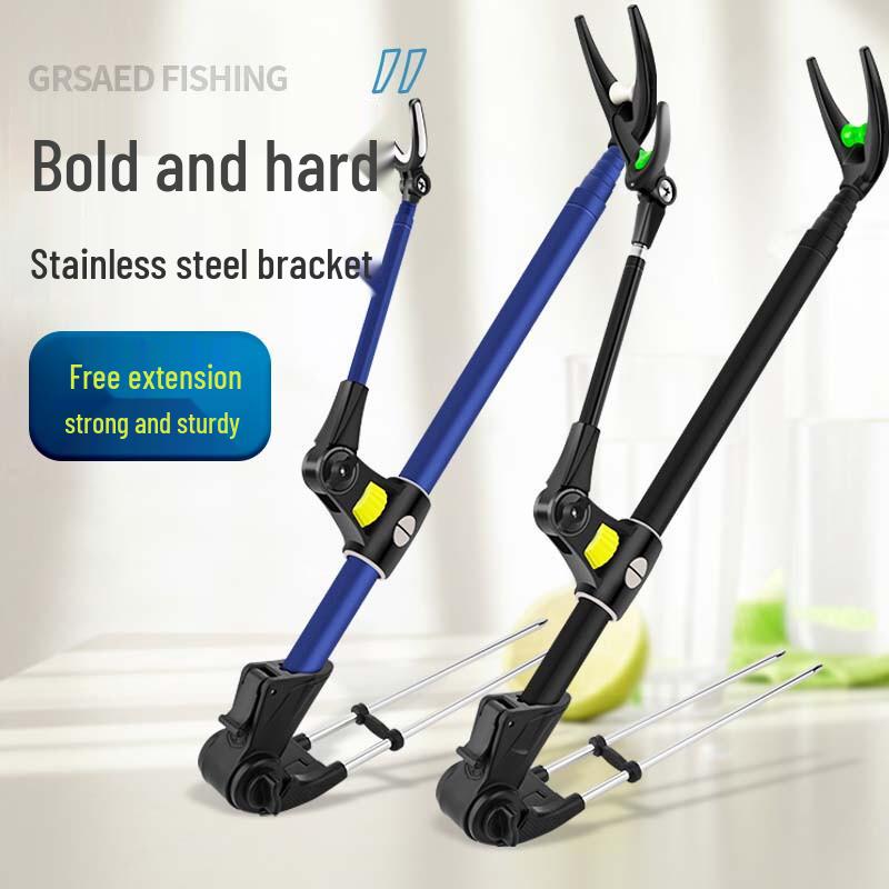 Grsaed Detachable Stainless Steel Fishing Rod Stand with Ground Insert