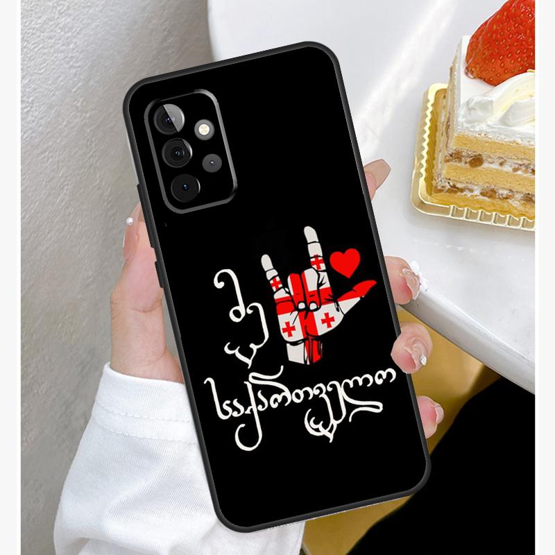 Georgia Flag Case For Samsung Galaxy A54 A34 A14 A15 A35 A55 A52 A32 A12 A51 A71 A33 A23 A13 A53 Coque