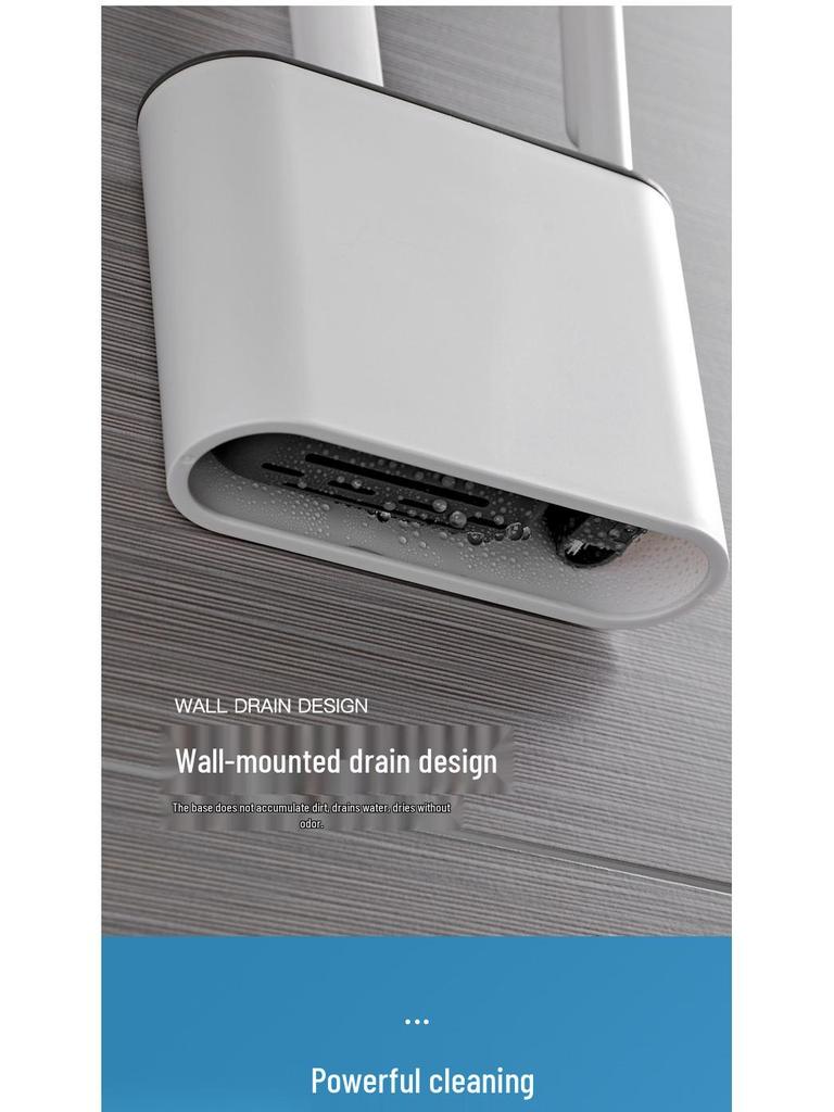 Silicone Toilet Brush Set - No Dead Angle, Wall-Mounted Bathroom Cleaning Tool