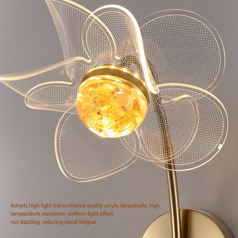 85-265V Wall Sconce Flower Shaped Wall Light Vintage Sconce  Bedroom