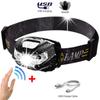 Camping LED Lamp Intelligent Sensor Headlight USB Headlamp Torch Head Light Flashlight