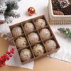 9pcs Foam Glitter Christmas Balls Pendant 8cm Merry Christmas Decor Home Decoration