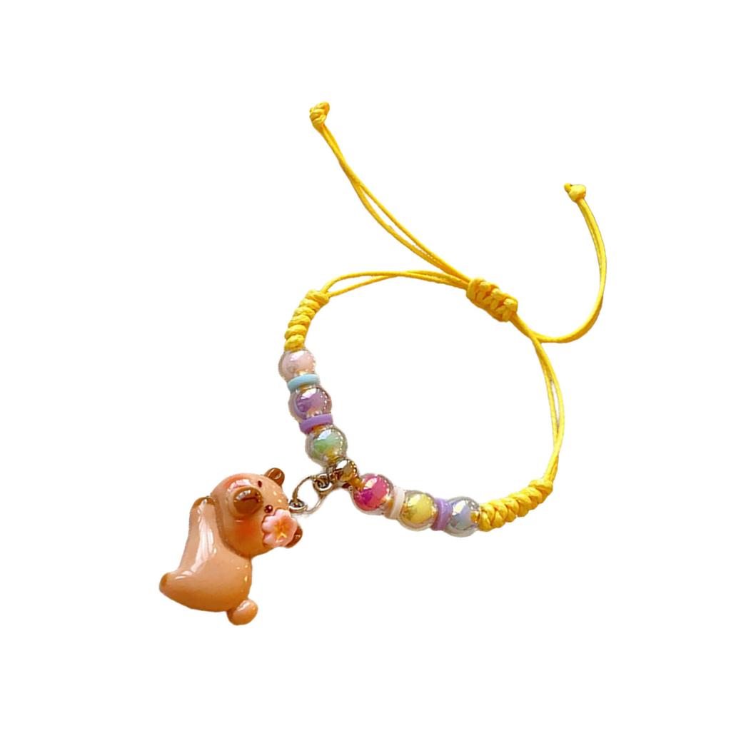 Særpreget Capybara-armbånd i resin Håndvevd snorarmbånd Motehåndleddsmykker for egen stil og gavegiving