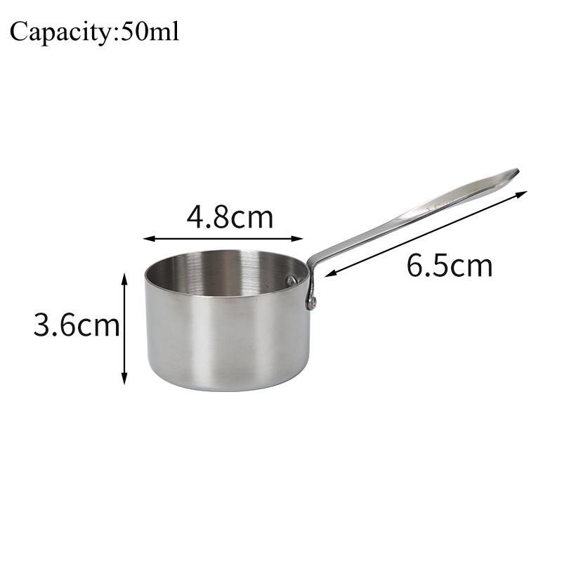 

Чашка для соуса из нержавеющей стали с ручкой для дома, ресторана в западном стиле, кухонные принадлежности, столовые приборы, приправы, сахарница, специи, тарелки