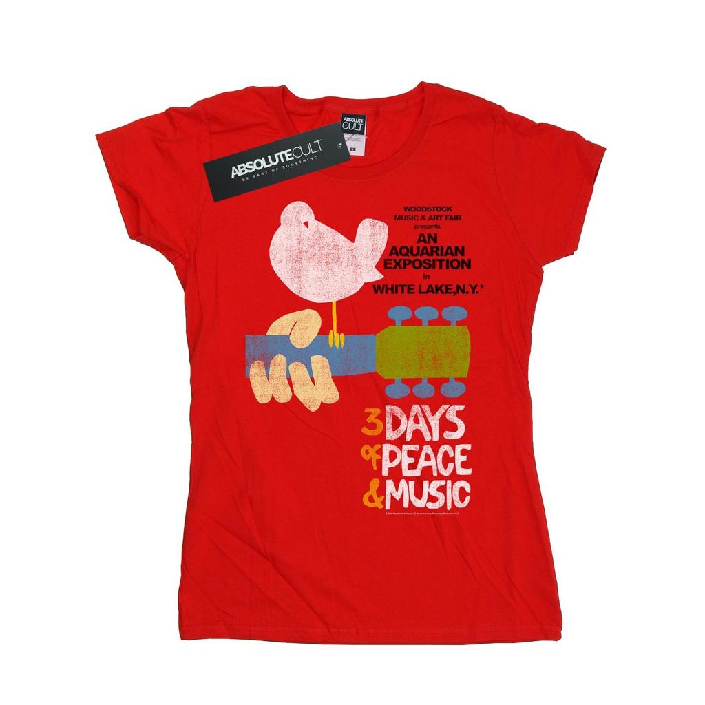 Woodstock Womens/Ladies Festival Poster Cotton T-Shirt