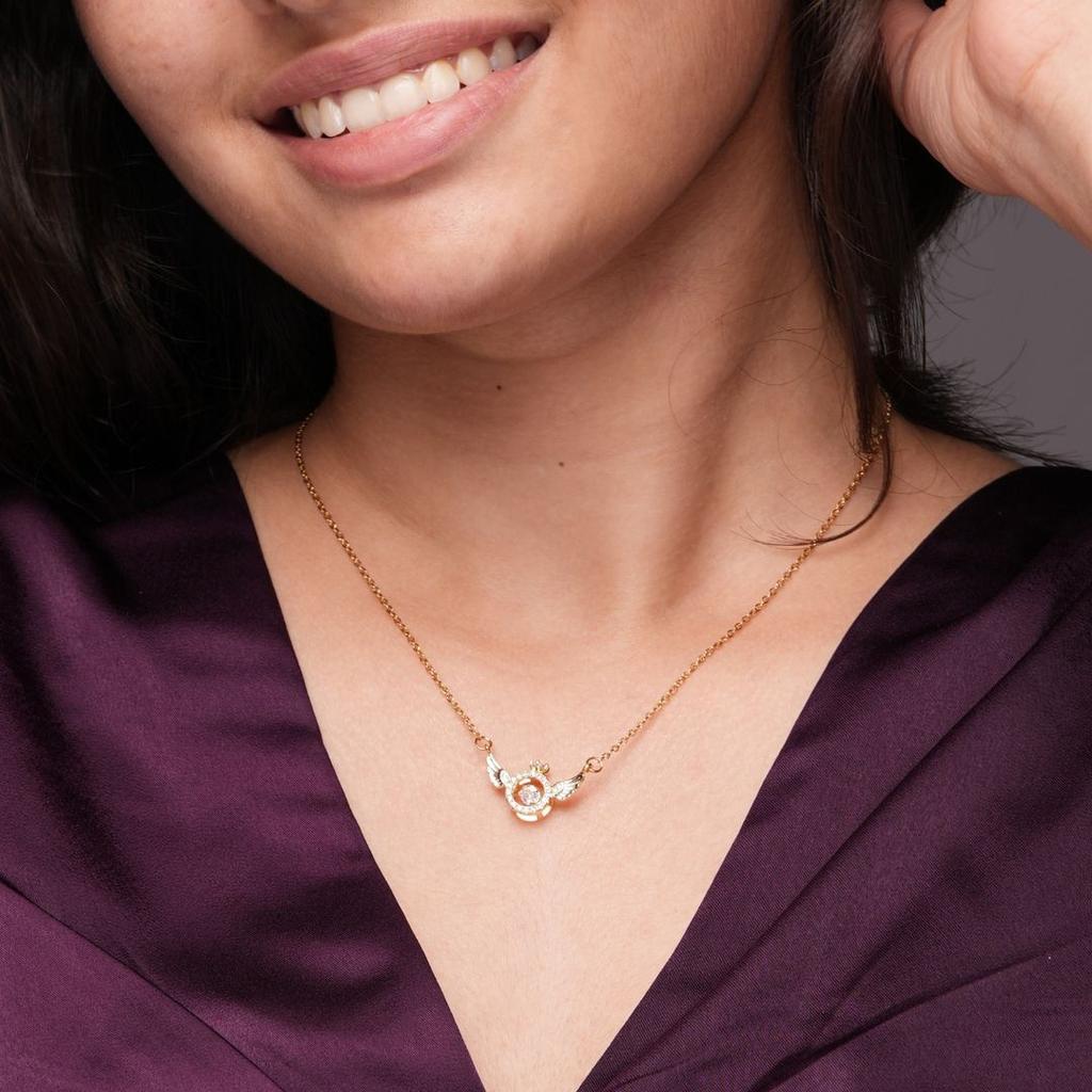Halsband i sterling silver roséguld | Hängkedja | Gåva till kvinnor och flickor