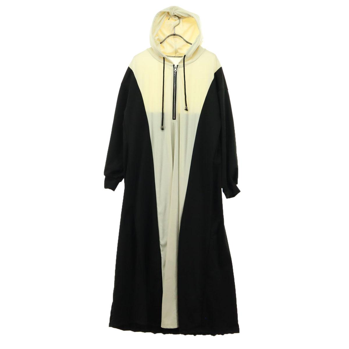 

МОДА Длинный рукав Длинное платье Белая система Капюшон на молнии Женщины Б/У