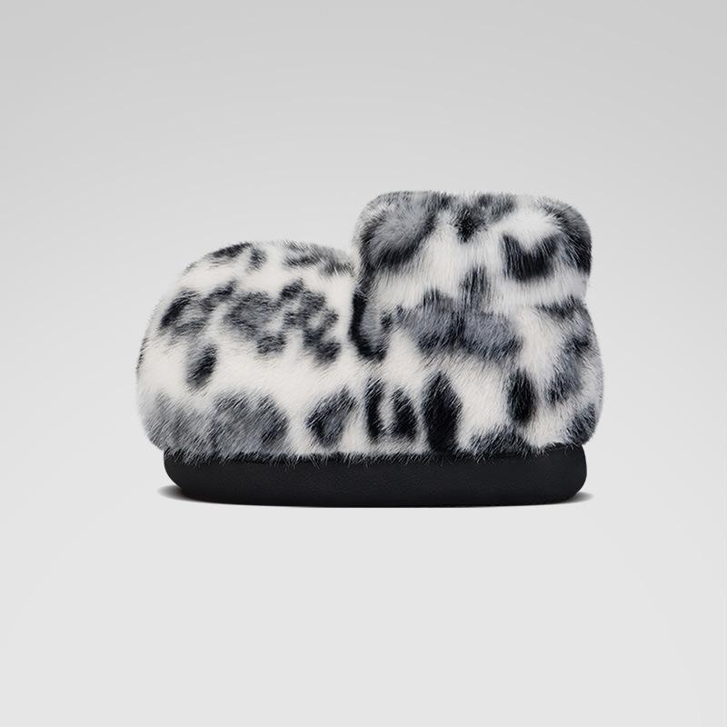 Women's Plush Boots Furry Fur Winter Ankle Boots With Faux Fur Lined for Women Warm Fluffy Mid-Calf Snow Boot Indoor Outdoot Booties House Shoes