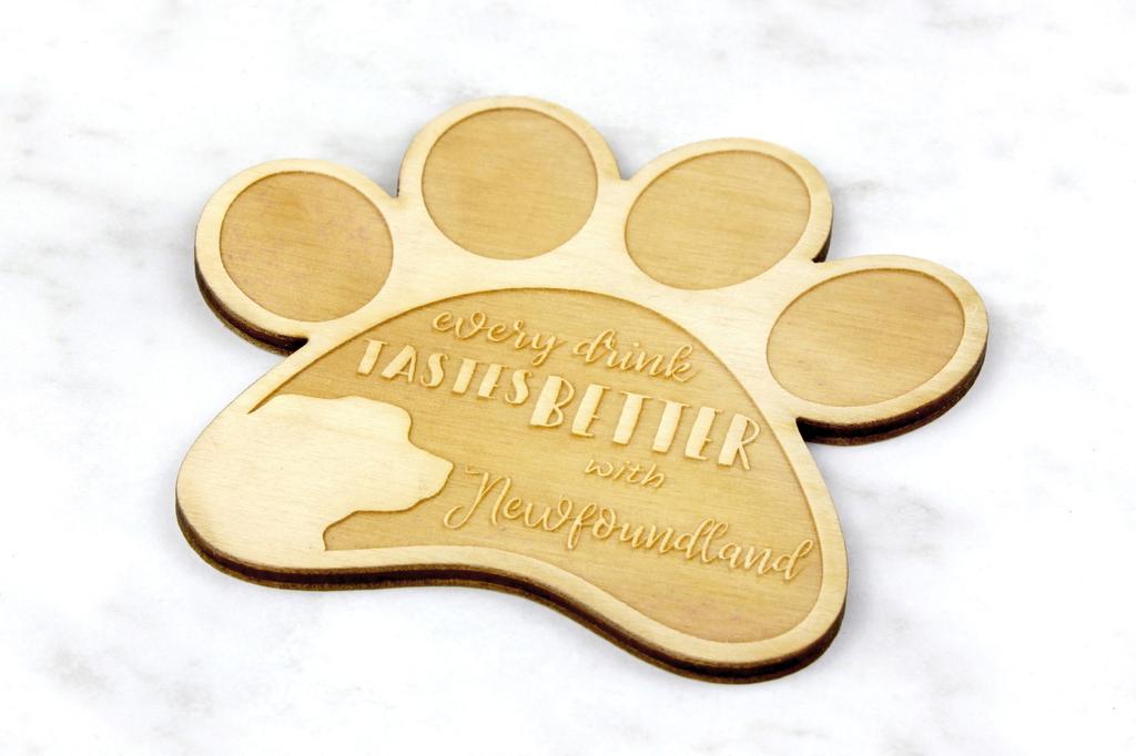 Newfoundland, Newfs, Newfies - Mug Coaster, Engraved Coaster with Dog, Gift for Dog Lover by Art-Dog Brand