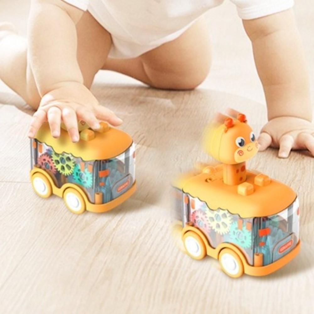 Push Gear Pull Back Car Light Up Inertial Car Durable Baby Animal Car Toys  Toddlers 1-3 Years