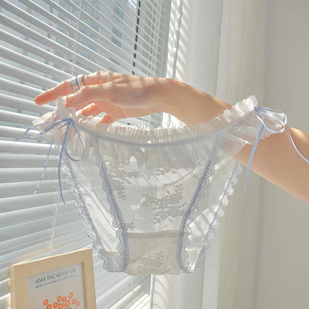 Sweet Style Mesh Lace Panties - Low Waist, Pure Cotton Crotch, Summer Sexy Briefs