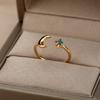 Simple And Luxurious Moon Opening Ring, Octagonal Star Shaped Women'S Ring, Personalized Star And Moon Ring, Fashionable And Elegant Accessory.