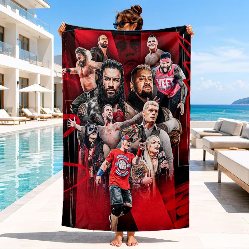 Wrestler Collage Beach Towel, Microfiber Beach Towel, Perfect For Pool, Beach, Travel, Home Decor Beach Party Fan Gifts
