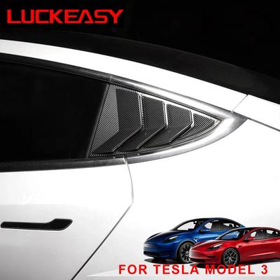 LUCKEASY Rolety samochodowe trójkątne okno do Tesla Model 3 Model3 2023 Zmodyfikowana tylna żaluzja drzwi dekoracja akcesoria zewnętrzne