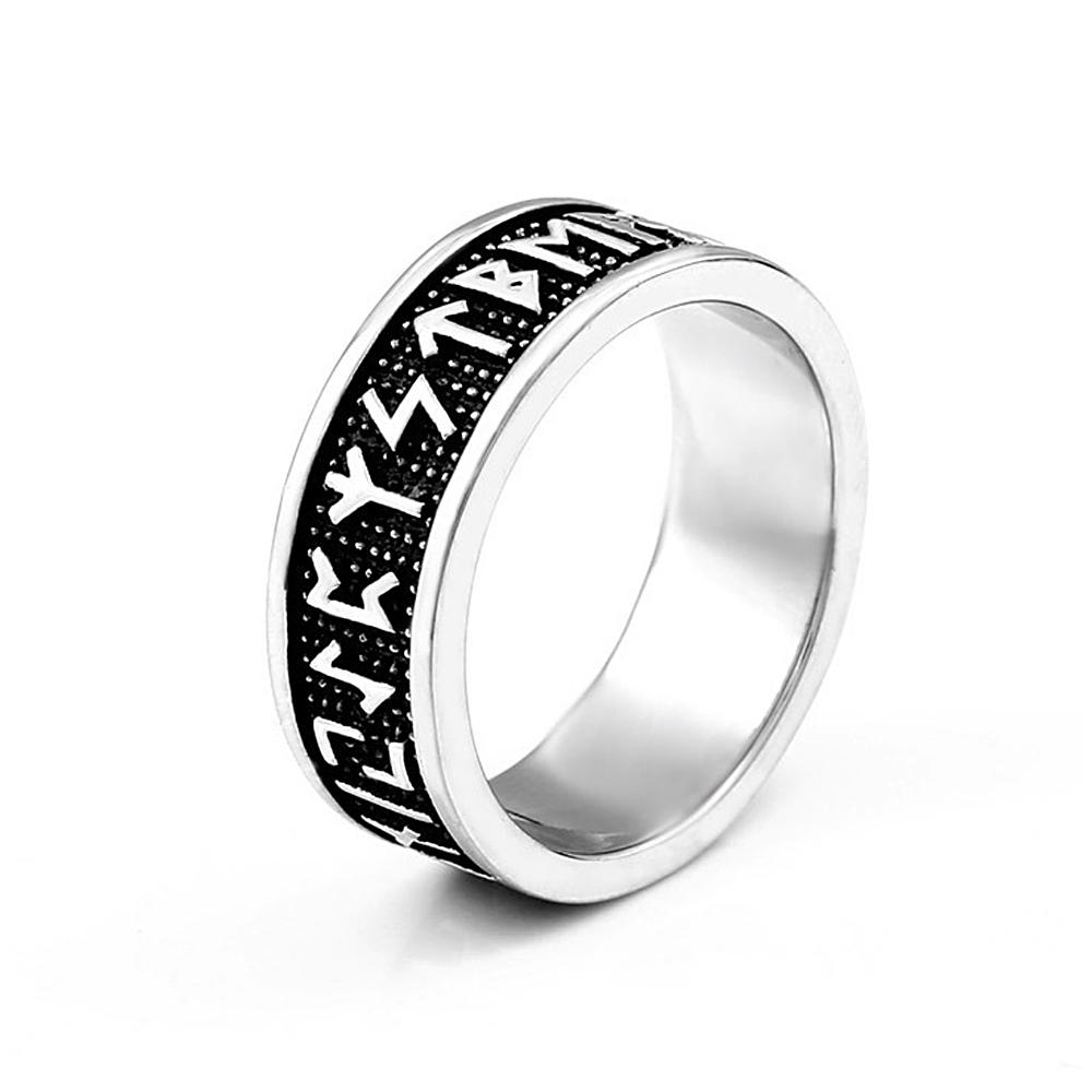 Nordic Viking Rune Rings For Men Women 316L Stainless Steel Punk Vintage Simple Ring  Couple Jewelry Gifts Dropshipping