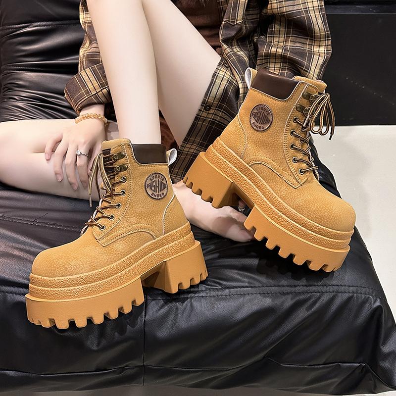 Modische Stiefeletten für Damen Designer Flats Plateauschuhe Mode Winterkleid Damenstiefel 2025 Neu Wildleder Gemütliche Chelsea Botas De Mujer