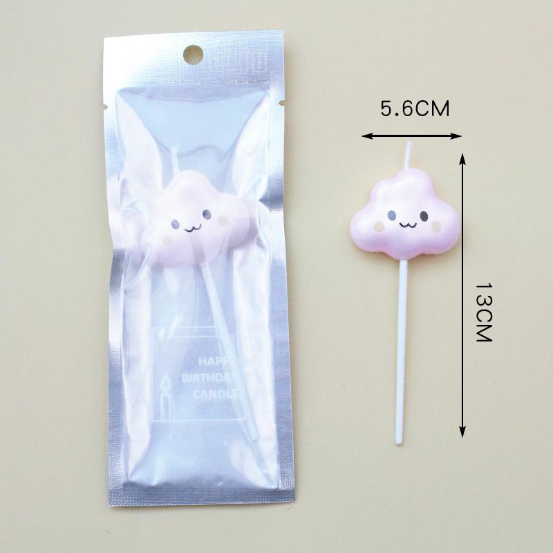 

Single Multi-color Diamond Cloud Birthday Candle Cake Baking Decoration Party Supplies Creative Colorful Candle single pink cloud candle