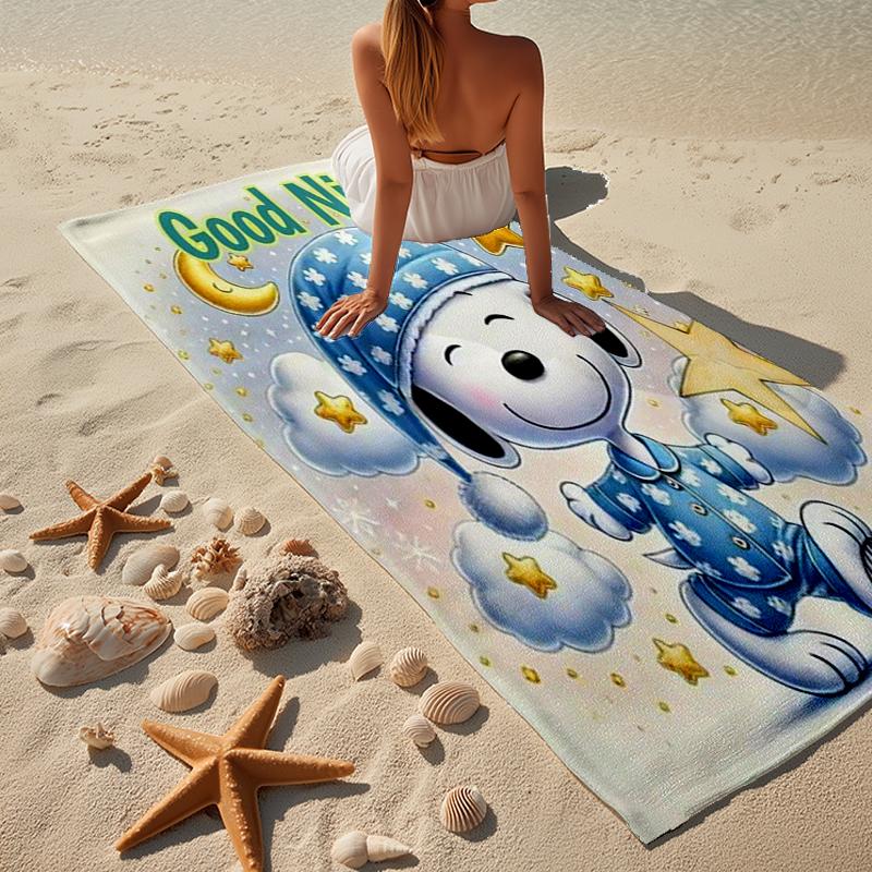 Cute Dog Sweet Dreams Beach Towel, Super Soft Microfiber, Gift for Her/Him, Birthday, for Pool, Beach, Travel, Home Decor Fan gifts