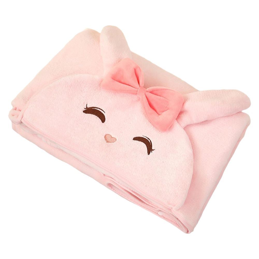 

Cute Warm Hooded Nap Blanket Cozy Soft Shawl Blanket Comfortable Cartoon Air Conditioning Blanket Office Nap 100-170CM
