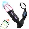 Telescopic Anal Butt Plug Vibrator Bluetooth App Control  Delay Ejaculation Penis Ring Prostate Massager Sex Toys for Men 18+