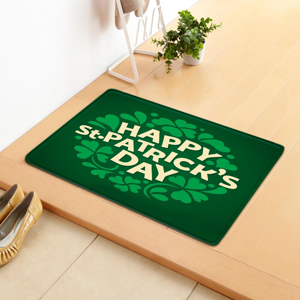 Irish Door Mat St. Patrick'S Day Absorbent Floor Mat Bedroom Shamrock Non-Slip Carpet