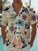 Lässiges Hemd mit Raketen- und UFO-Print für Herren, Kurzarm, Streetwear, Ein Must-Have für Aufsehen sorgen, Geeignet für Musikfestivals
