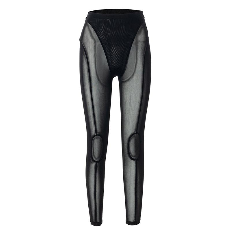 Bobbi K21PT668 Multi-color Women's European & American 2021 Fall/Winter Fashion Tight See-through Mesh Leggings