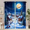 2pcs Christmas Snowman Santa Sleigh Printed Curtains, Designed for Light Filtering, Quality Material, Perfect for Christmas Holi