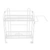 Toilet Storage Shelves Iron Wall Mounted 2 Layers Foldable Grid Home Decoration with Hooks for Bathroom