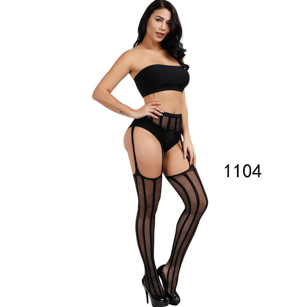 High-End Sexy Lingerie Fishnet Stockings with Non-Slip Garter, Nurse & Stewardess Style