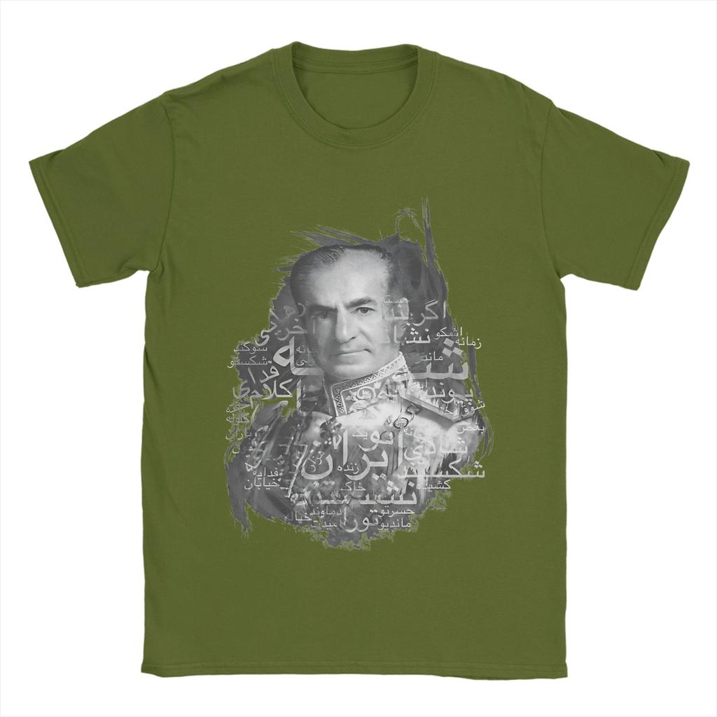 Unisex Damen Bedrucktes Reza Pahlavi König von Irans T-Shirt Baumwolle T-Shirts Kleidung