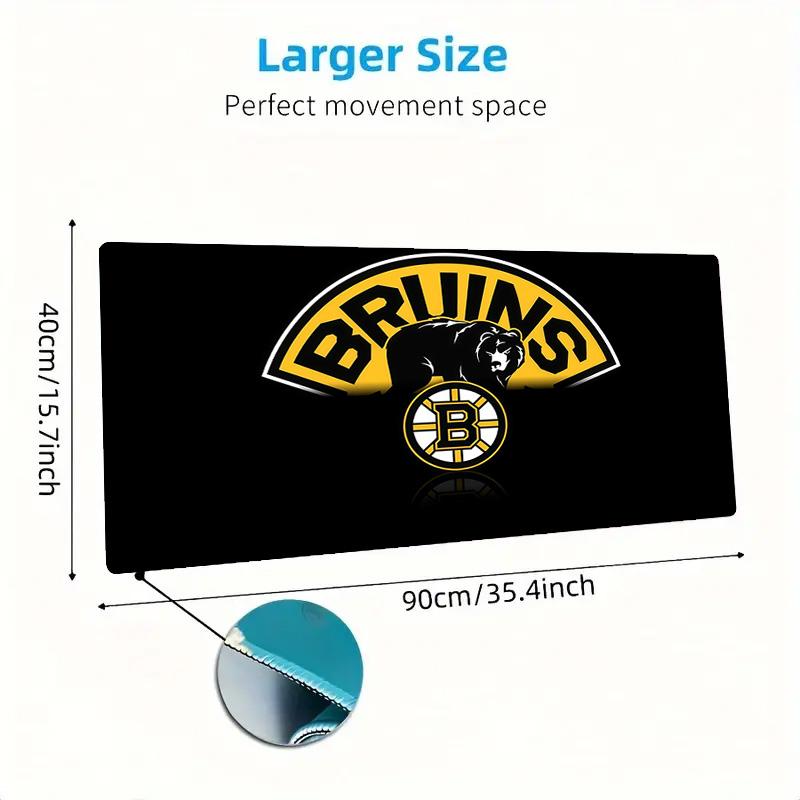 Boston Bruins2 Print Cushion Non-slip Laptop Tablet Big Mousepad XXL Mat Mini PC Playmat With Lock edge