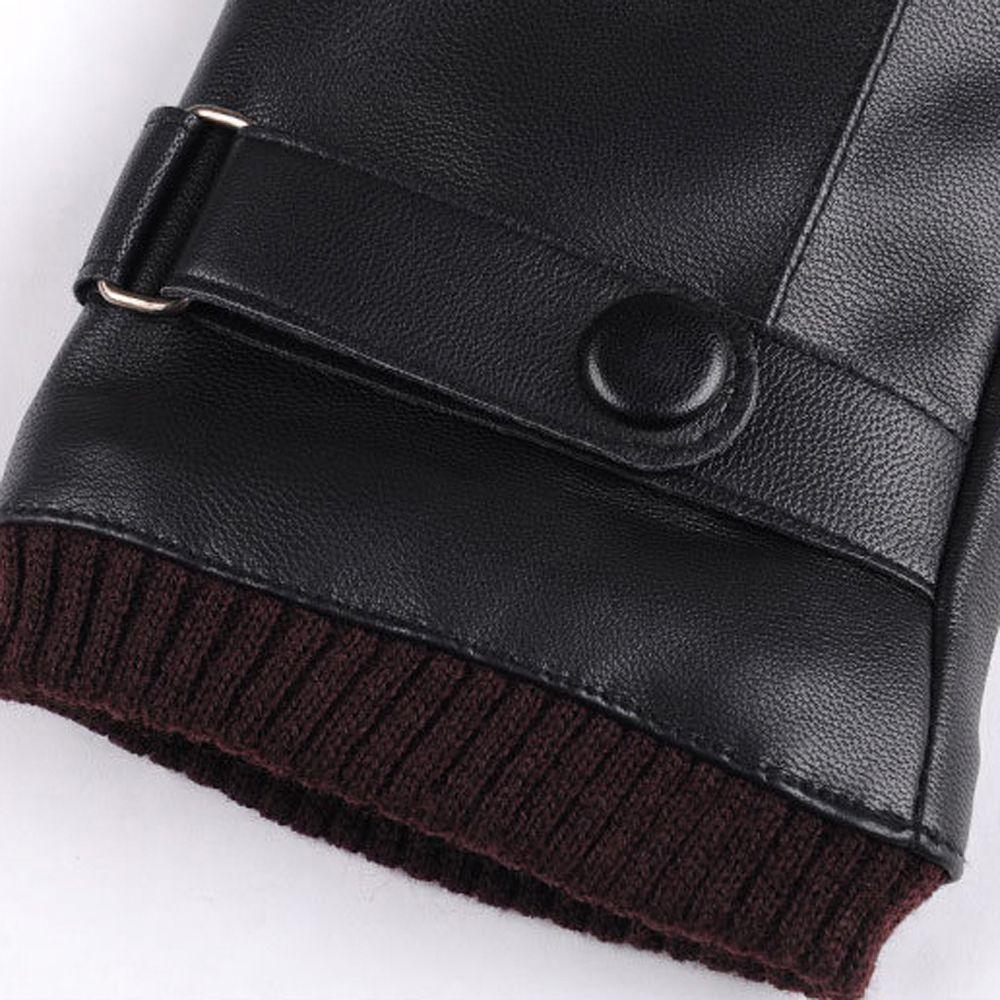 Full Finger Women Keep Warm Guantes PU Leather Gloves Windproof Driving Guantes  Gloves