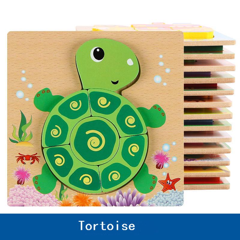Children Wooden Toy Fruit Animals Transportation 3D Jigsaw Puzzle