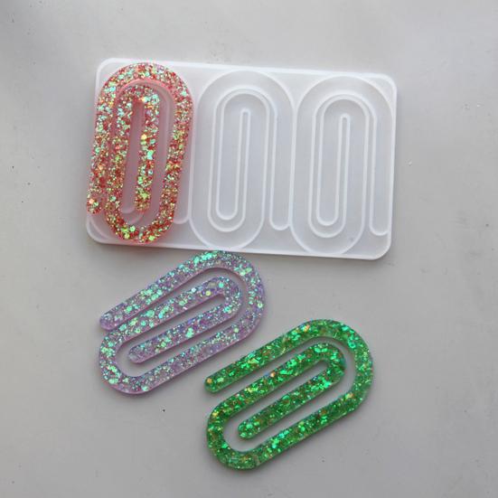 Paper Clip Bookmark Mold Flexible Silicone Mold Resin Craft Mold for DIY Paper Clip Bookmarks Album Clips Business Card Clips
