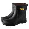 Men's medium rain boots tide and rainy day travel wading shoe bundle waterproof men's rain shoes non-slip rubber shoes thermal cover shoes