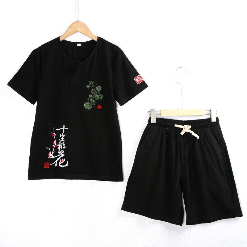 

Хлопок и Лен Этнический Стиль Шнурок Мужской и Женский Экспортная Вышивка Black (single piece with different Tops) 4XL