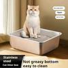 Large Capacity Cat Litter Box Stainless Steel Pet Toilet Supplies New Cat Toilet  Cat