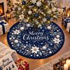 Poinsettia Flower Christmas Tree Mat Santa Claus Xmas Tree Foot Cover Tree Base Blanket Holiday