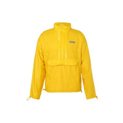X Daniel Patrick Co-Branded Einfarbiges Buchstabenlogo Patch Half-Zip Stehkragen Locker Geschnittene Jacke Herrenjacke Gelb GK8644